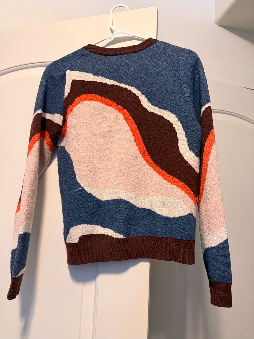 Treasure & Bond Blue Abstract Wave Crewneck Sweater - Multicolor